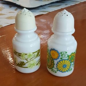Vintage - 1950's Milk Glass Salt & Pepper Shakers